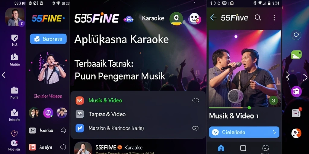 Tampilan antarmuka aplikasi 55FIVE yang menarik dan user-friendly.