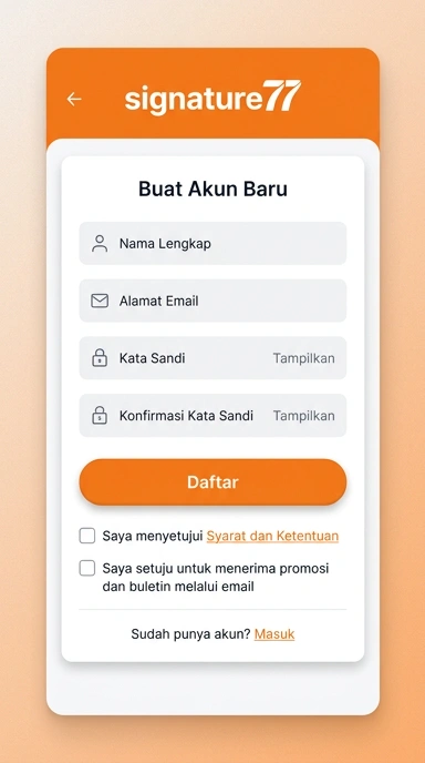 Tampilan halaman daftar signature77